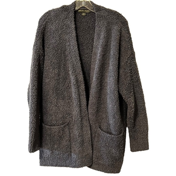 Barefoot Dreams Cozy Chic Longline Open Front Cardigan Sweater Pockets S/M - Picture 5 of 15